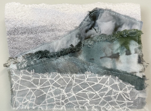 C.Pellerin, Snowy Hills, fabric art