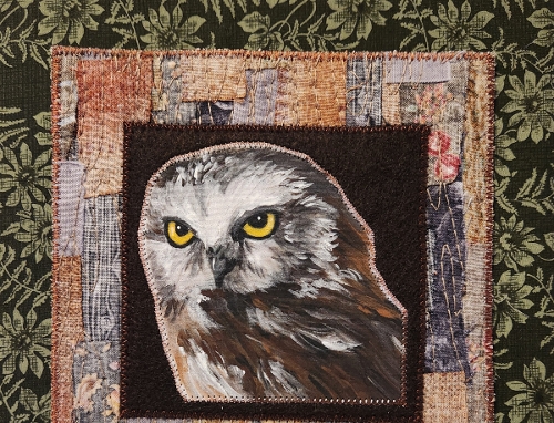 C.A.Pearson, Whet Owl, fabric art