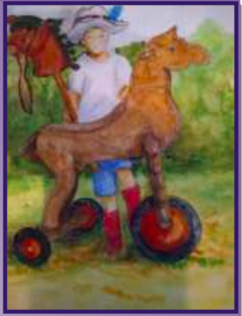 M.Field, Horse Crazy, oil